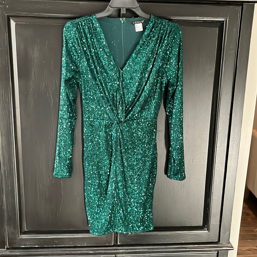 Green Sequin cocktail dress!
